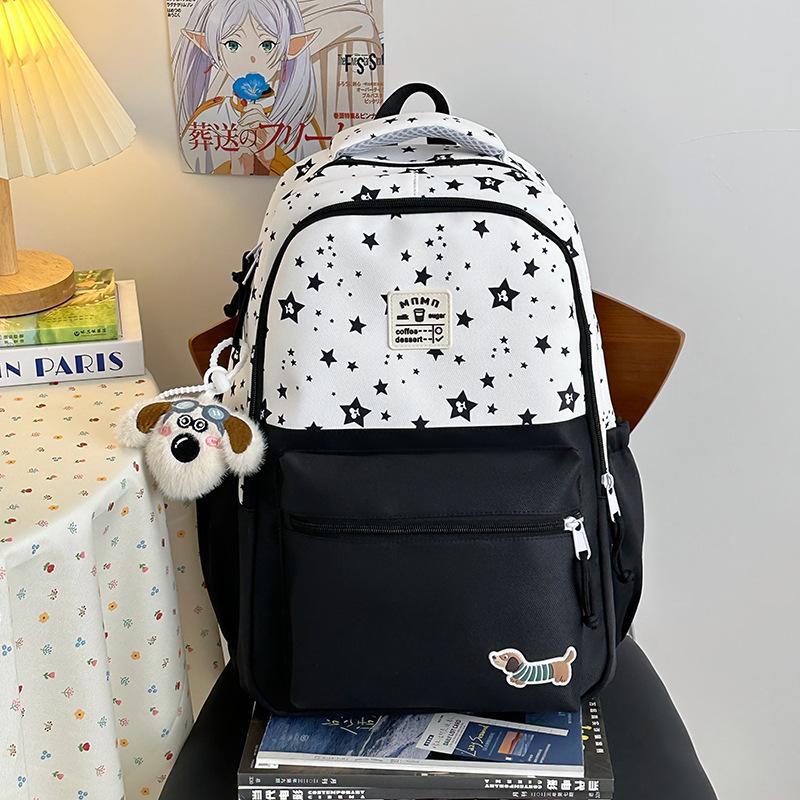 High-value schoolbag female college student large-capacity Mori printed backpack cute junior high school student lightweight versatile backpack