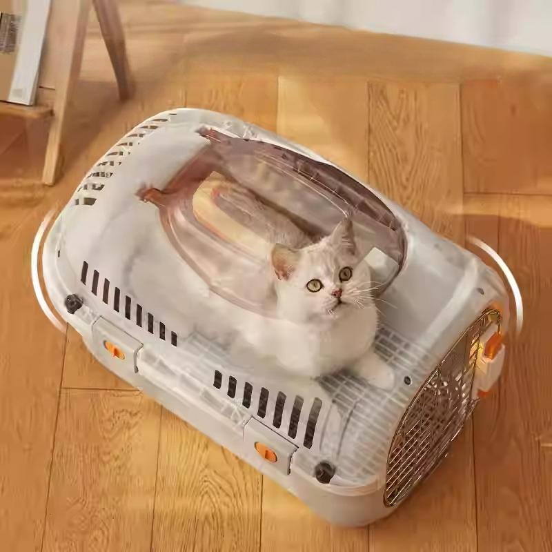 Haustiertransportbox mit Oberlicht, tragbare Hundebox, Anti-Stress, weiche Seiten, atmungsaktive Katzentasche, perfekt für Reisen/Wandern/Camping
