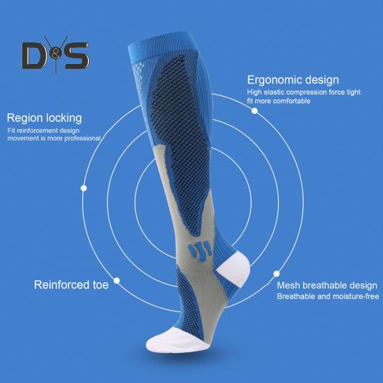 1 Pair Unisex Sport Socks Compression Yoga Socks Knee Length Long-tube High Elasticity Wrapping Anti-slip Socks Warmth Stockings for Daily Life