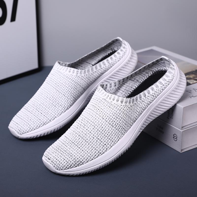 Summer Mesh Men Casual Shoes Breathable Half Loafers Indoor Slippers Women Flats Comfortable Couple Sneakers