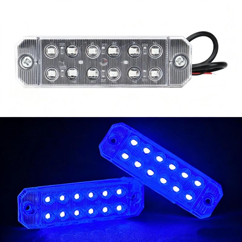 1Pcs 12-35V Truck Led Side Marker Light Double Row 12 Smd Strobe Warning Light Indicator Signal Light Rear Taillight Colorful