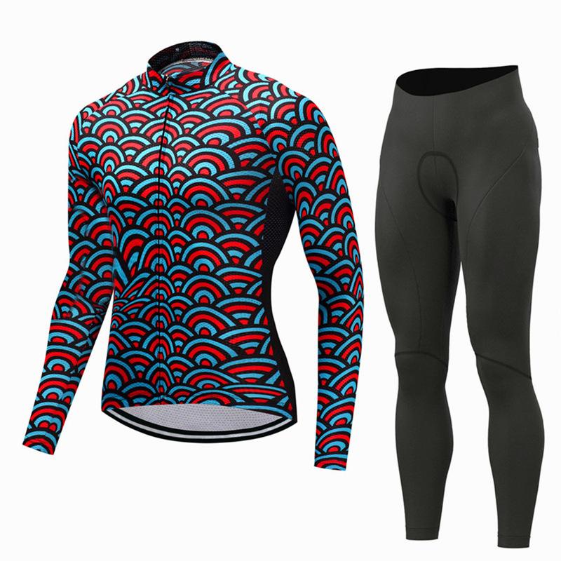 Cycling Suit Spring and Autumn Long Sleeve Suit Men's Mountain Bike Equipment Cycling Suit Suit
