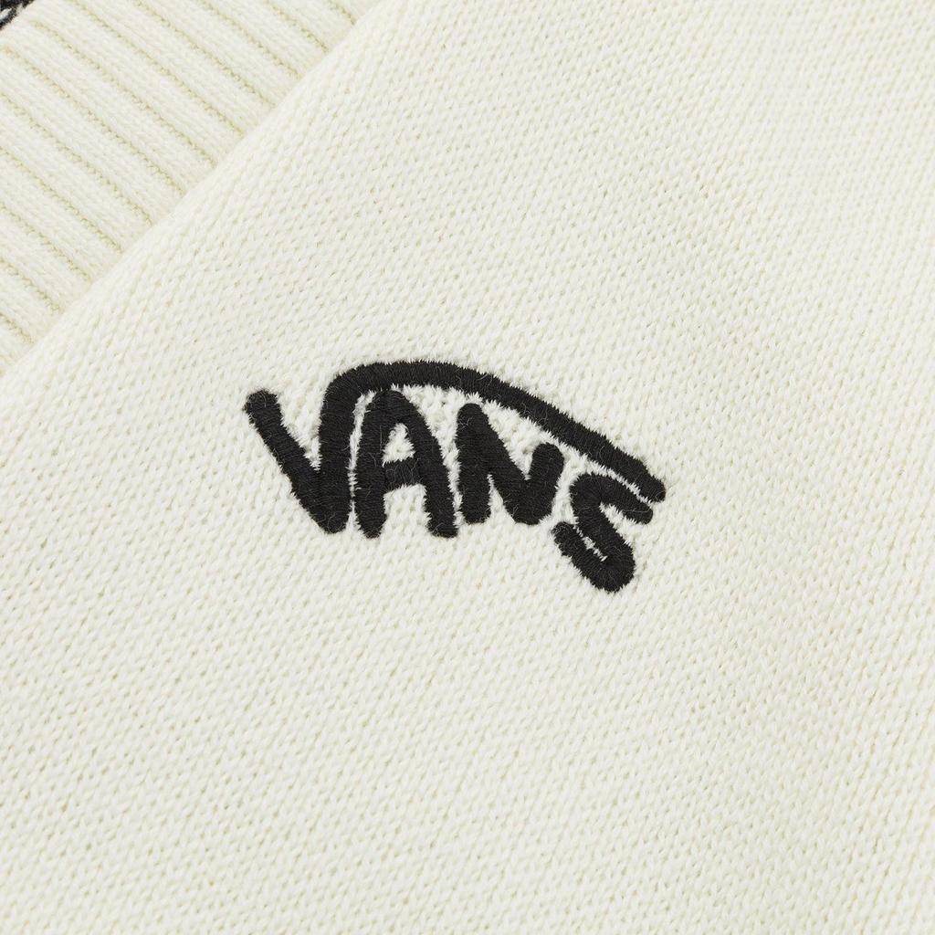 Vans Women's V-Neck Embroidered Knit Cardigan Off White VN000NFBFS8