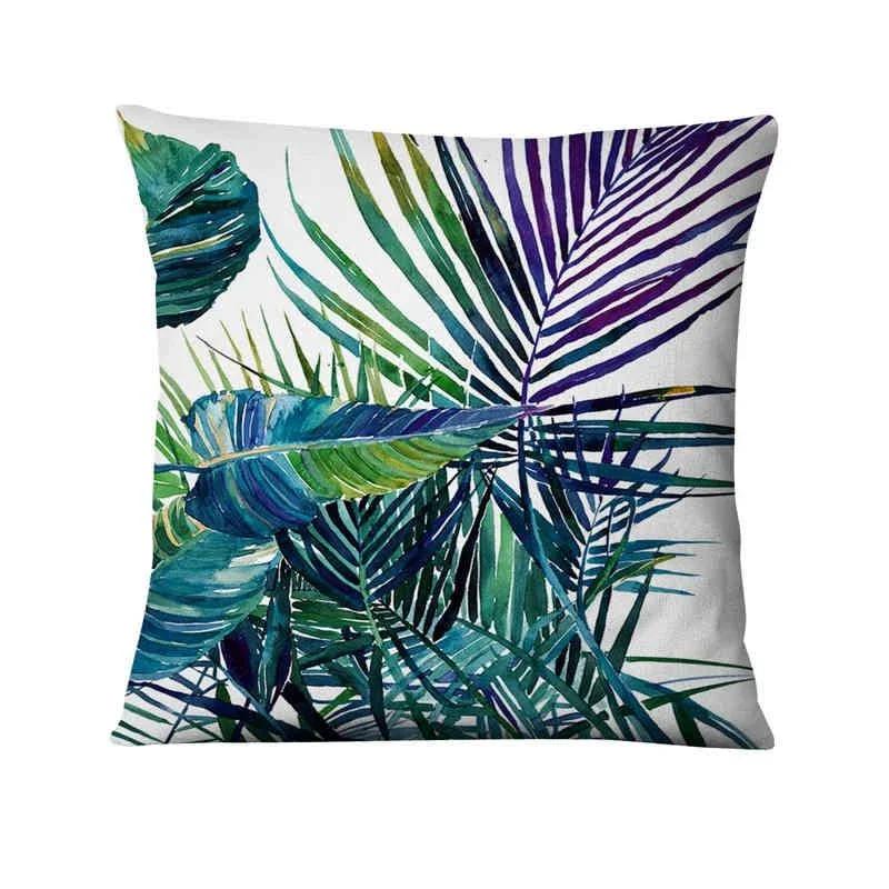 Green Plant Printed Cushion Cover Decorative Tropical Palm Leaf Pillow case Living Room Bedroom Car Sofa Home Decora Pillowcase