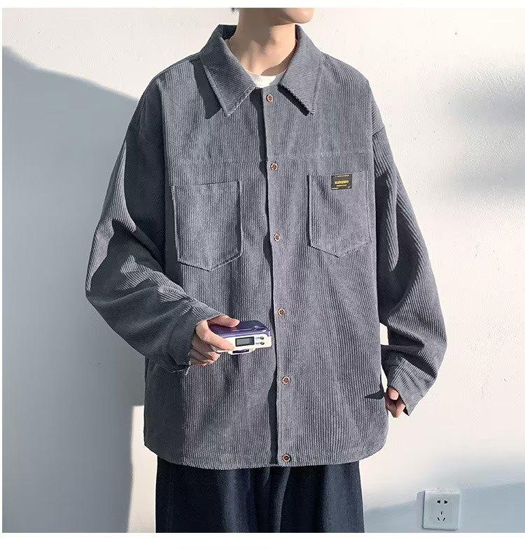 Men's Trendy Loose Fit Korean Style Corduroy Jacket