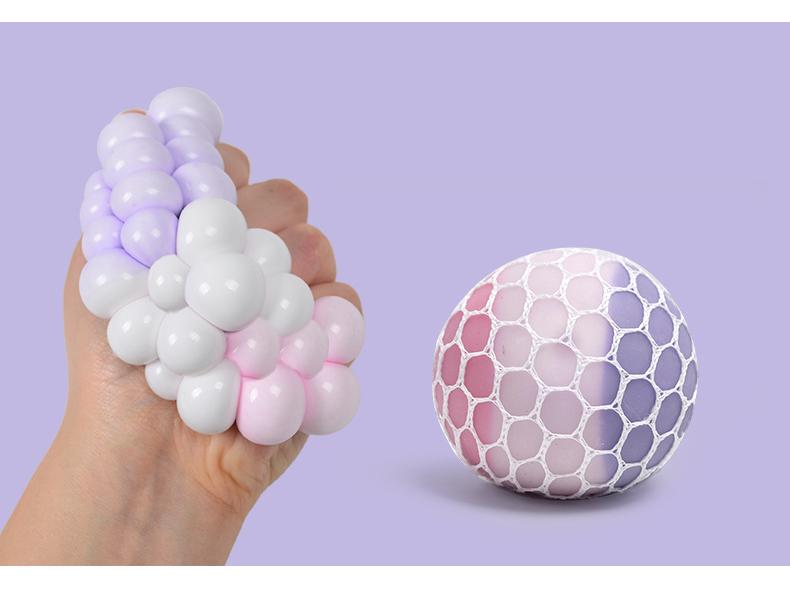 Novelty Color-Changing Grape Squeeze TPR Rubber Stress Ball Toy