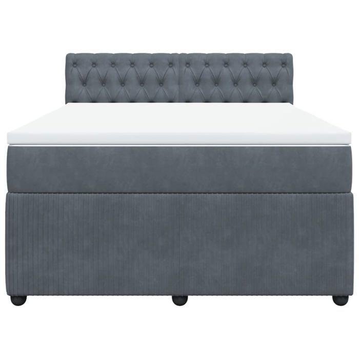 Maison Exclusive - Sommier à lattes de lit et matelas Gris foncé 140x200cm Velours
