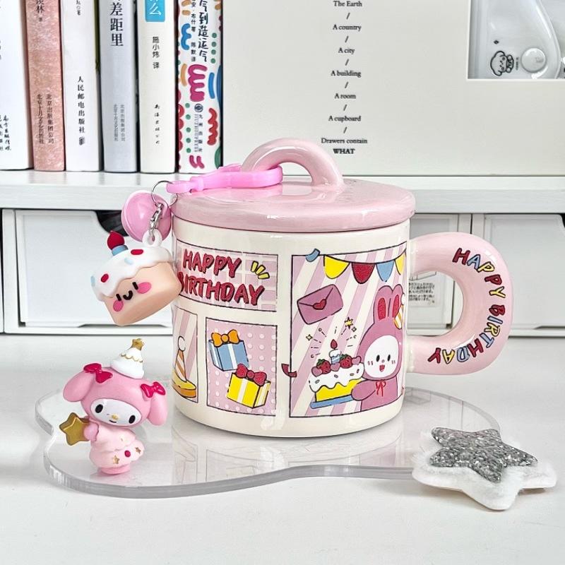 

Торт высокой ценности, кружка с кроликом, парная керамическая чашка с крышкой, подарок на день рождения для мальчиков и девочек, подарок для девушки 301-400ml