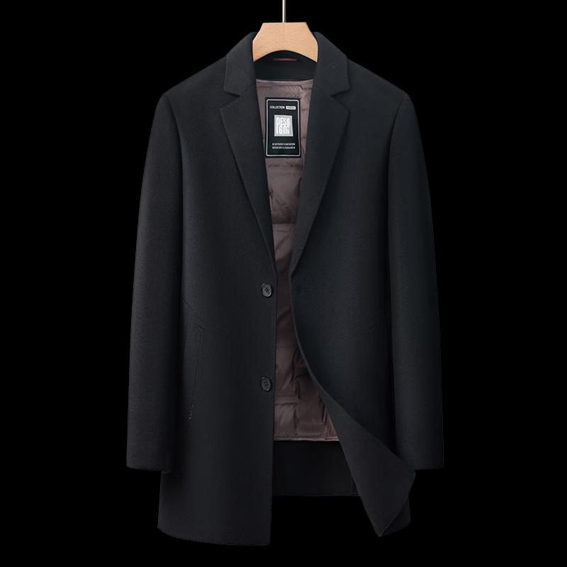 Firstview Men's Detachable Down Liner Wool Overcoat
