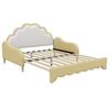 Muschelform Flachbett mit Kopfteil Umgebungslicht Fernbedienung Matratze Holzlattenrost Bett Schlafzimmer