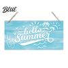 Summer Holiday Gift for Home Wood Sign Front Door, Tropical Beach Hanging Welcome Coastal Style Terrace Decor Sign, Rustic Wooden Door Hanger