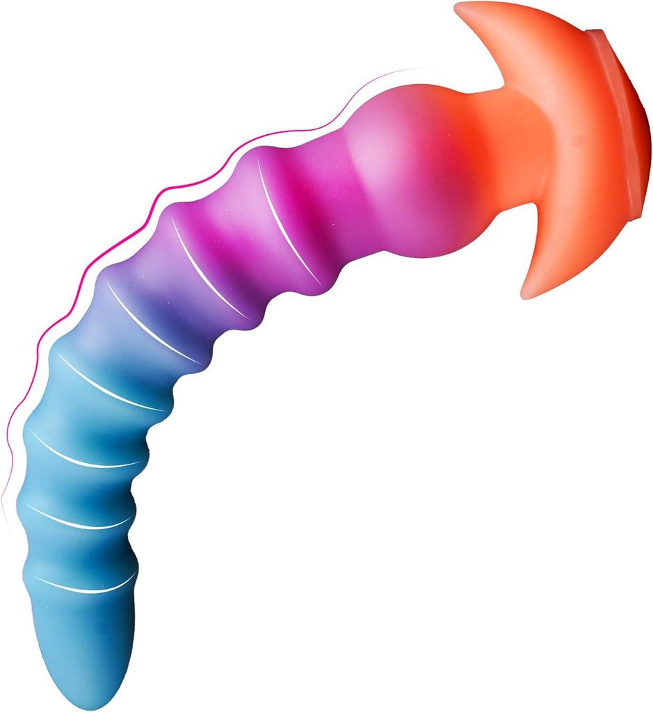 Luminous Silicone Spiral Anal Plug - Super Long Outdoor Wear Expander Dildo SM Toy