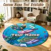Round Rug Custom NameMinecraft Pattern Non Slip Carpet Home Floor Decor