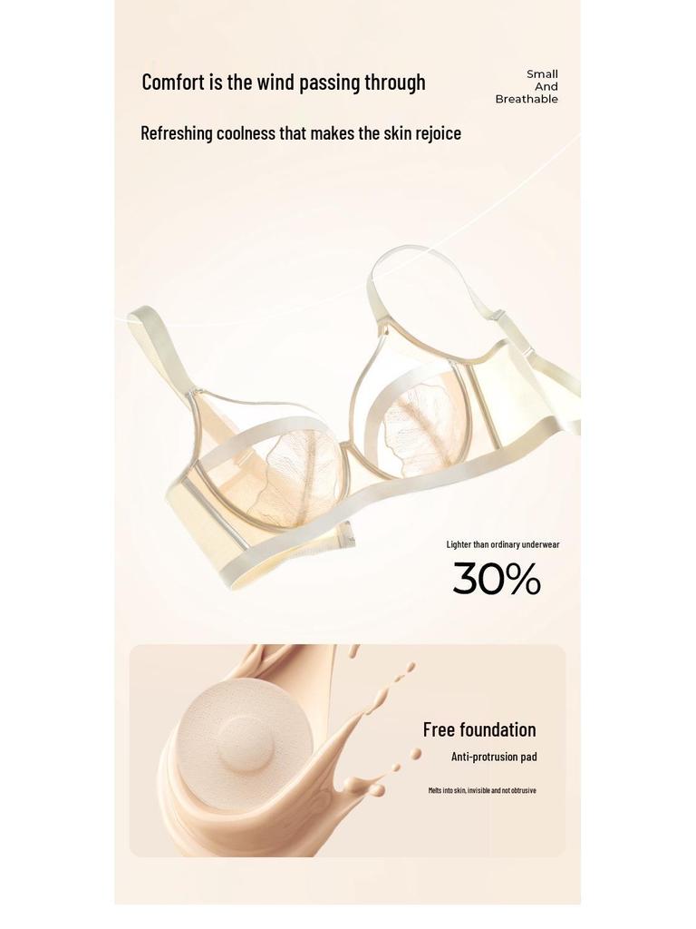 Sugar Grain Ultra-Thin Plus Size Bra: Enhances Bust, Gathers Underarm Fat, Prevents Sagging, Sexy Fit for Women