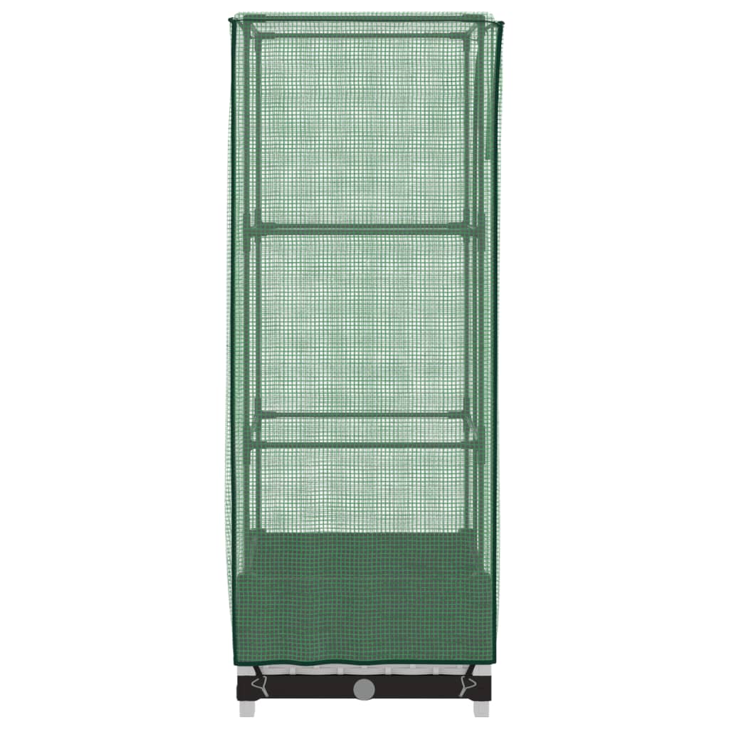 Vidaxl Raised Planter with Greenhouse, Rattan Look, 40X40X123 Cm