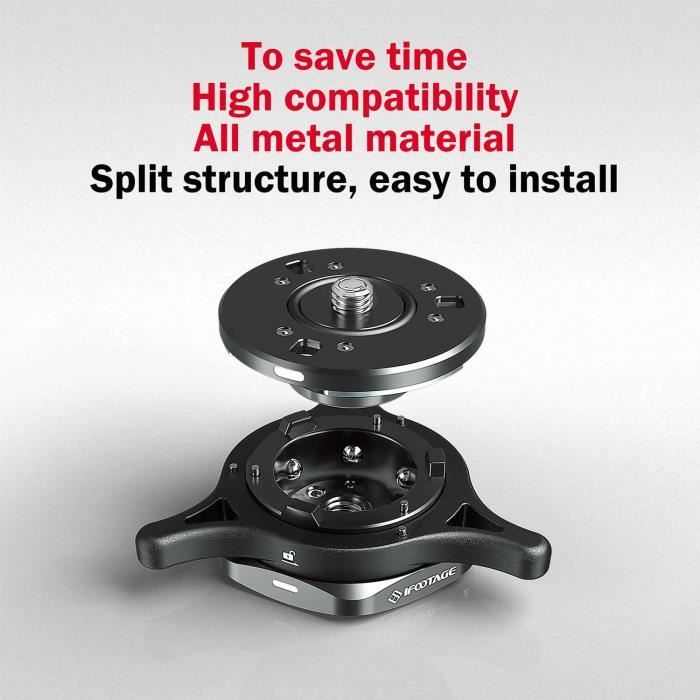 Système de libération rapide - iFootage - Seastars Q1S - 270g - Compatible avec trépieds - Charge max 9kg