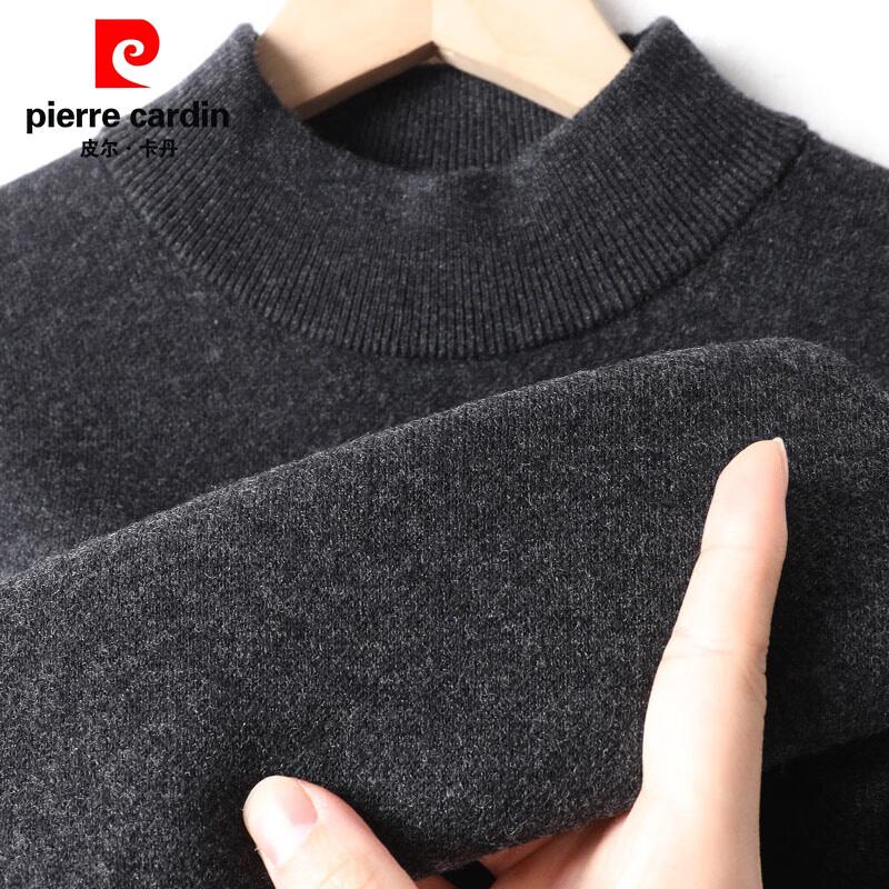 Pierre Cardin Men's Heavyweight 100% Wool Mock Neck Sweater