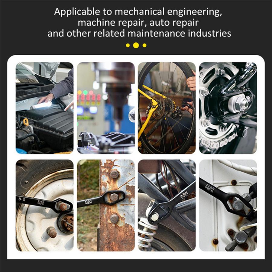 Ratchet Wrench Double Ended Spanner Repair Hand Tools for Car Bicycle Open End W