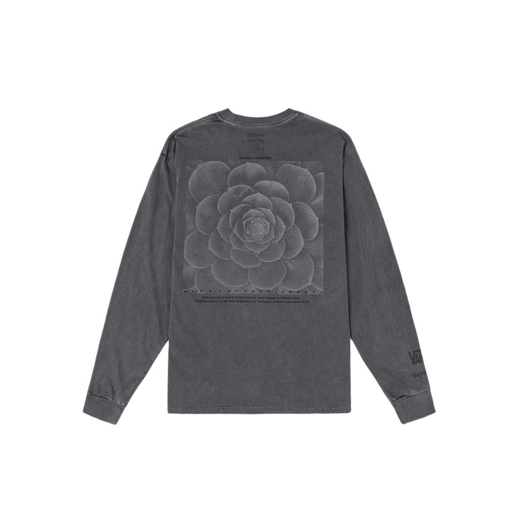 Vans Letter Pattern Vintage Comfortable Long Sleeve T-Shirt Unisex Tops Black VN000M2ZBLK