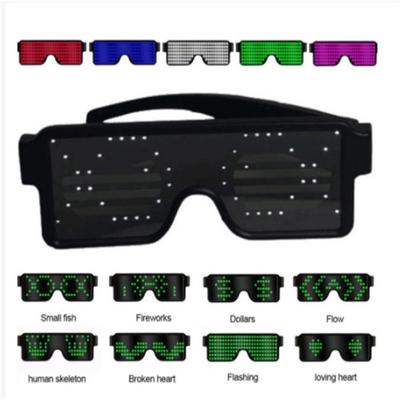 Led  Luminous  Glasses 8 Kinds Dynamic Patterns Usb Charging 3 Flashing Modes Bar Disco Christmas