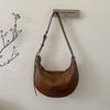 Retro Simple Solid Color PU Leather Women's Shoulder Bags Versatile Ladies Dumpling Bag Large Capacity Female Crossbody Bag