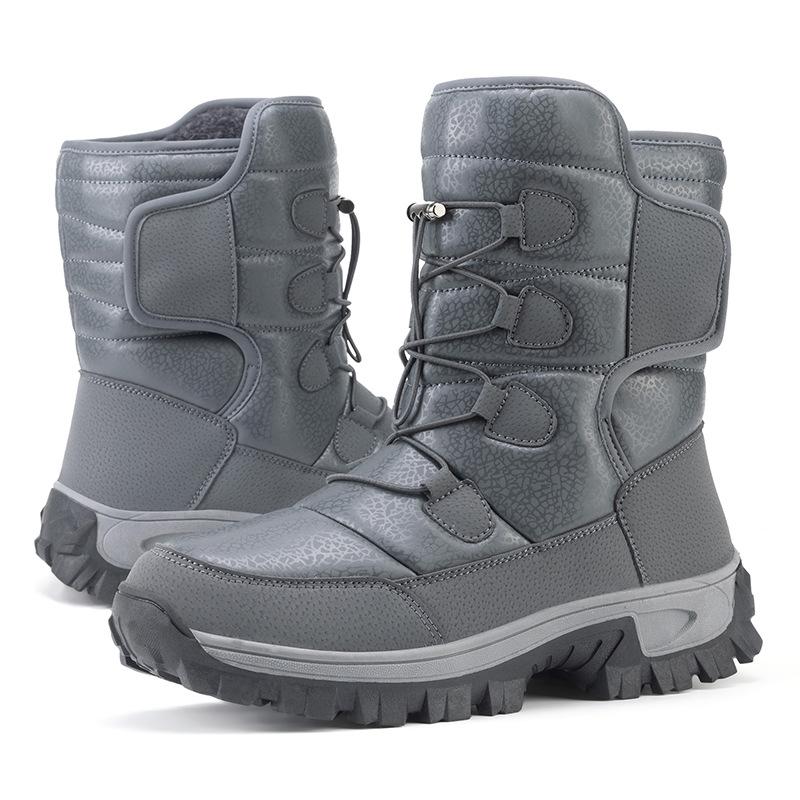 Fashion 2025Warm Men Plush Snow Boots High Top Winter Men's Boots Waterproof Winter Motorcycle Outdoor Anti-Slip Men Hiking