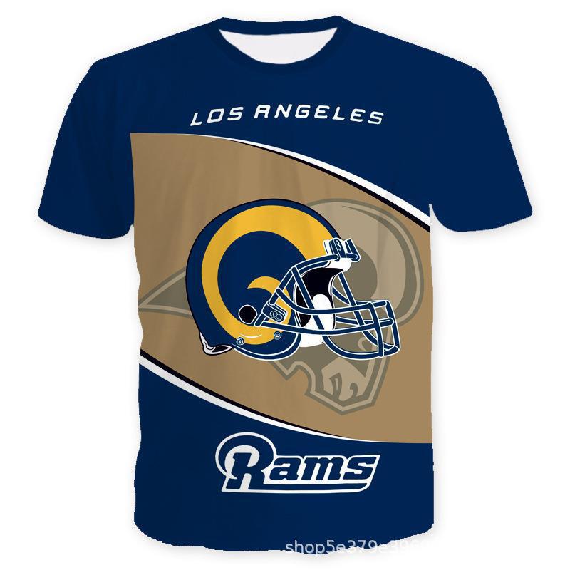 American Football Short Sleeved Men's 3D Digital Printed Sports NFL Sports Needle Eye T-shirt