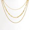 European and American fashion three-layer stainless steel necklace, exuding a sophisticated and elegant vibe, a minimalist clavicle chain accessory