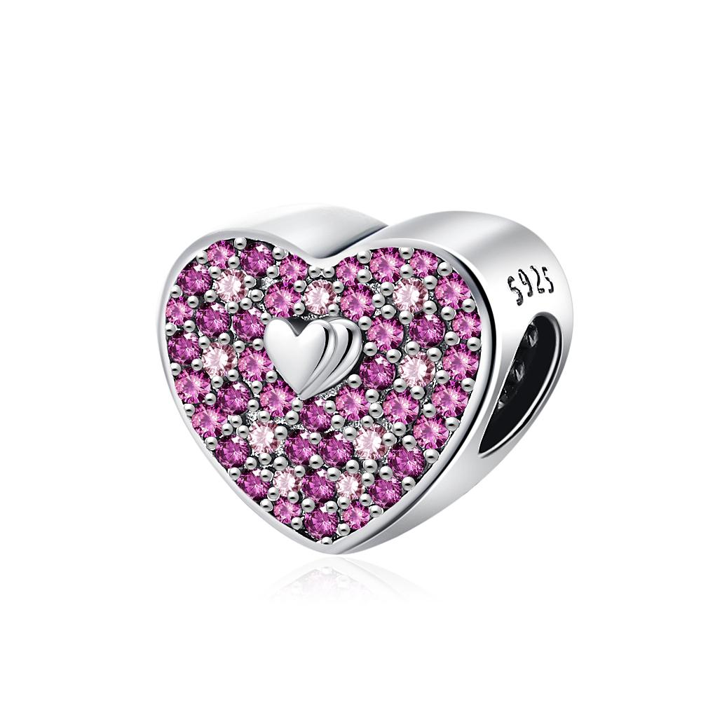 New S925 Silver Red Valentine's Day Series Love Lantern Apple DIY Charm Bead Jewelry Suitable for Bracelet Women's Love Gift