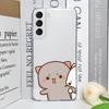 Cute Cartoon Cat Couple Phone Case for Samsung Galaxy S23 FE S22 Plus S21 S24 S25 Ultra Transparent Soft Cover Lover Pairs Funda