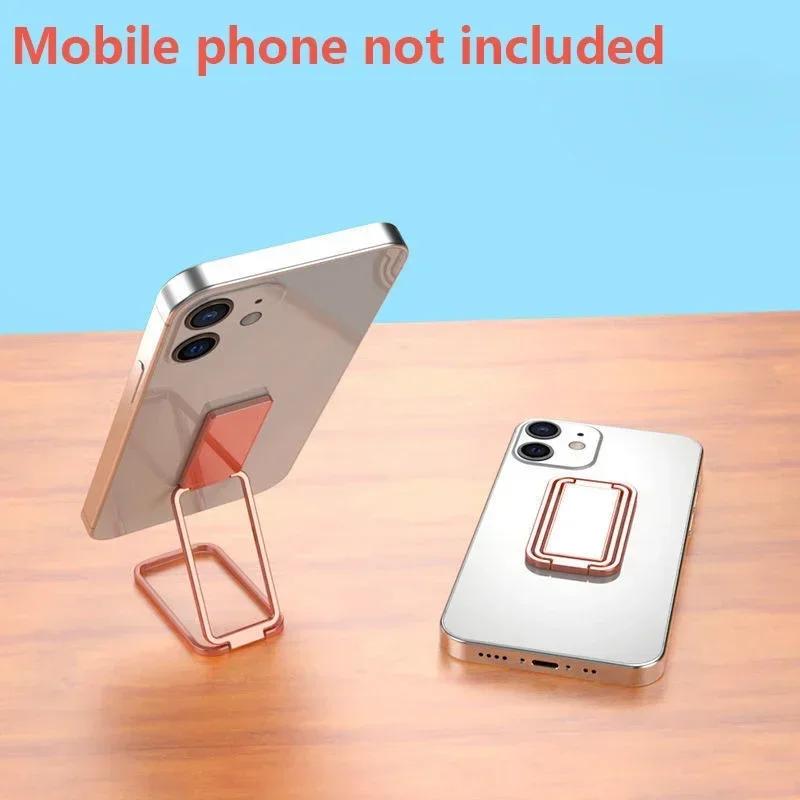 

Foldable Universal Phone Holder Ring Square Buckle Retractable Desktop Phone Holder Magnetic Car Mobile Metal For iPhone Xiaomi розового золота