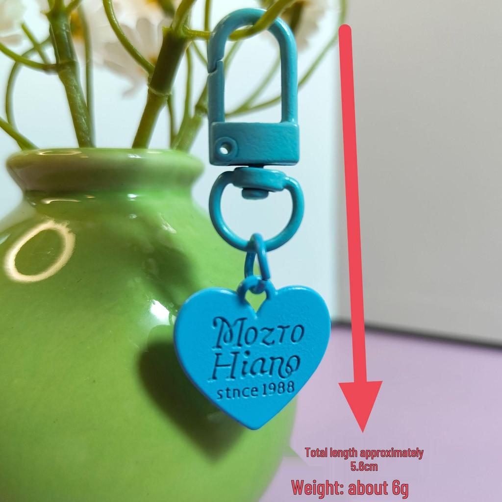 Colorful Metal Love Heart Pendant Keychain - Candy Color Heart-Shaped DIY Piece & Door Buckle Accessory