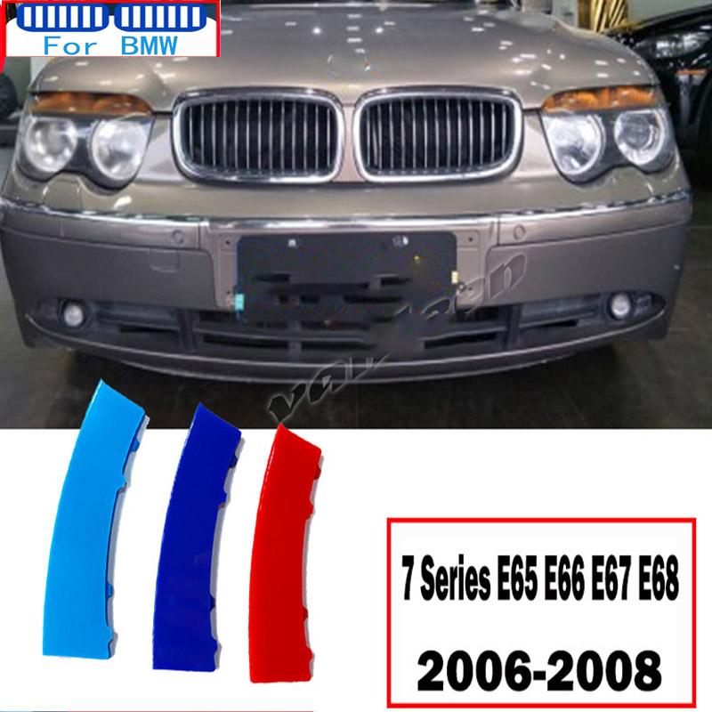3pcs ABS M Performance Car Racing Grille Trim Strip For BMW 6 7 8 Series 6 7 8 F06 F12 6GT F01 F02 E65 E66 G11 G12 G15 2002-2026