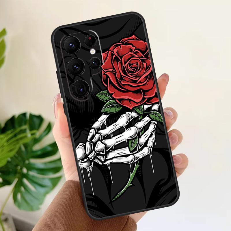 

Мягкий чехол с рисунком «Скелетная рука и роза» в готическом стиле для Samsung Galaxy S21 S22 S23 S24 S25 Ultra S9 S10 Plus S20 FE S24 FE Galaxy S24Ultra