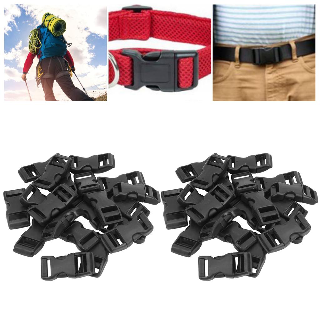 40PcsSet Plastic Side Release Contoured Buckles for Paracord BraceletsBagPet Belt