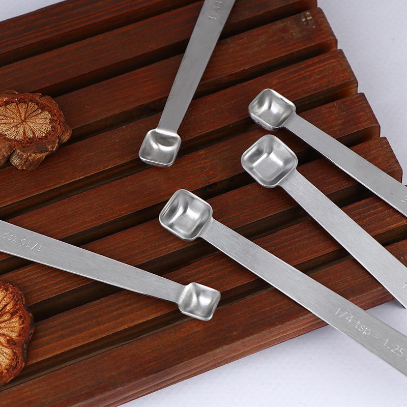 5Pcs/Set Stainless Steel Small Measuring Spoons Seasoning Dry And Liquid Ingredients Kitchen Accurate Cooking Gadgets