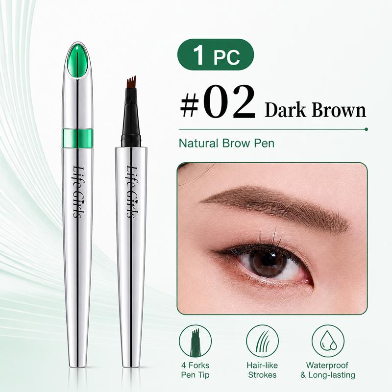 4-Vorkpunt Wenkbrauwpen Waterdicht Langhoudend Microblading Wenkbrauwpotlood Natuurlijke Haarlike Streken Vlekbestendig Make-up Tool