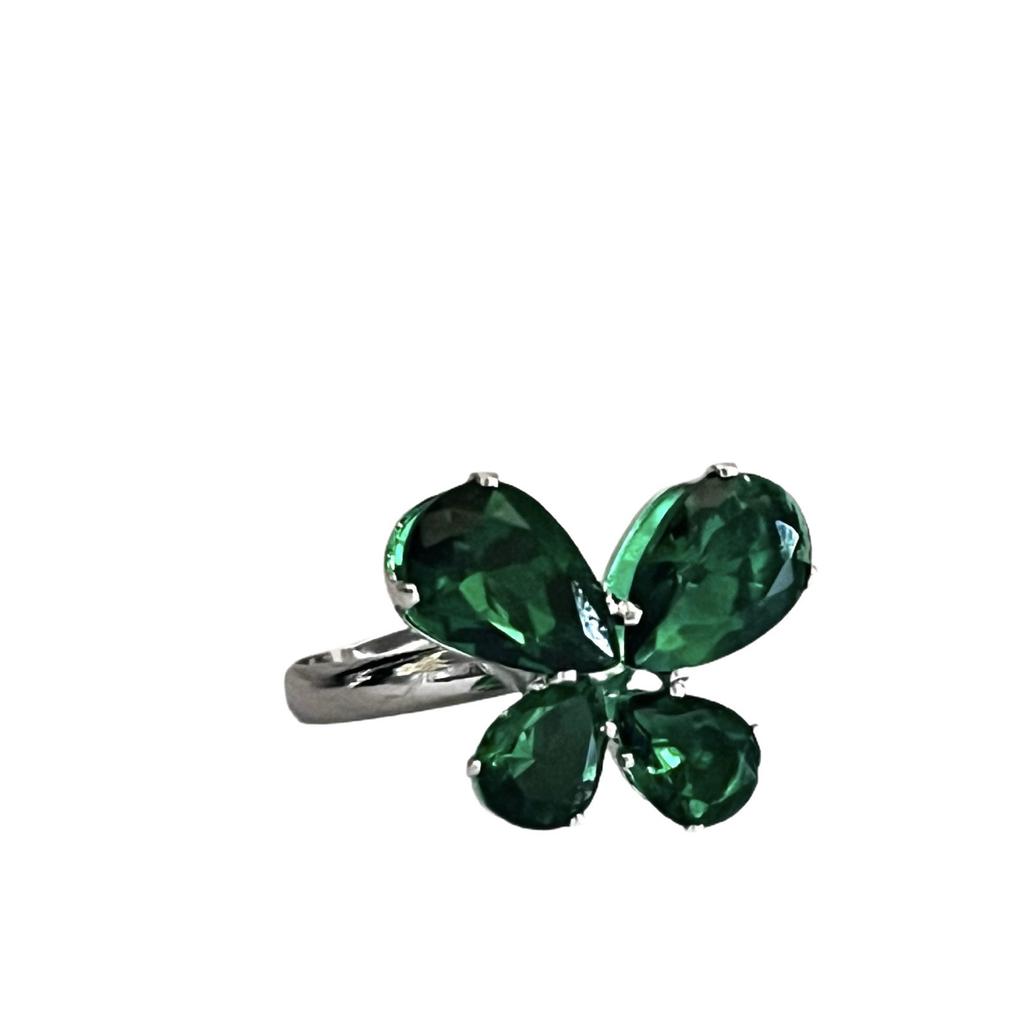 Accessories Ring Women'S Fashion White Zircon Diamond Butterfly Ring Creative Popular