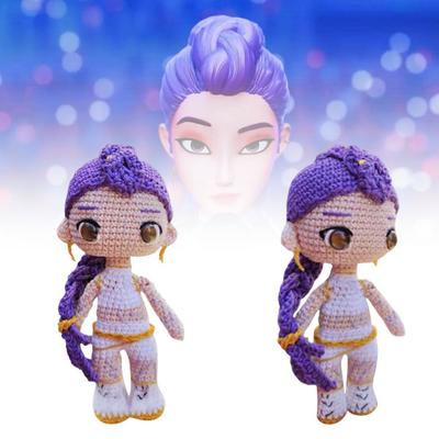 Boneca de Crochê Pop Coreana Feita à Mão Tricotada Boneca Caçador Anime Colecionável Presente para Fãs Colecionadores Enchimento de Meia de Natal
