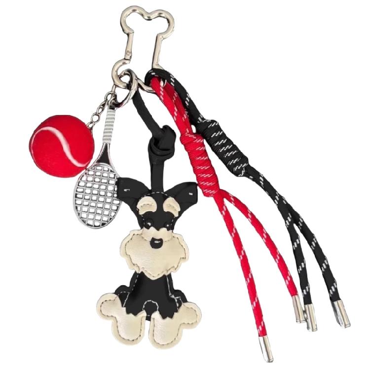 Delightful Schnauzer Dog Keychain Purse Charm Bag Ornament Creative Woven Rope Keyring Decoration for Pet Enthusiasts