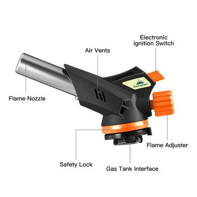 Gas Torch Blow Torch Butane Torch with Adjustable Flame For Kitchen Desserts Cooking Camping Hiking Portable Cooking Torch
