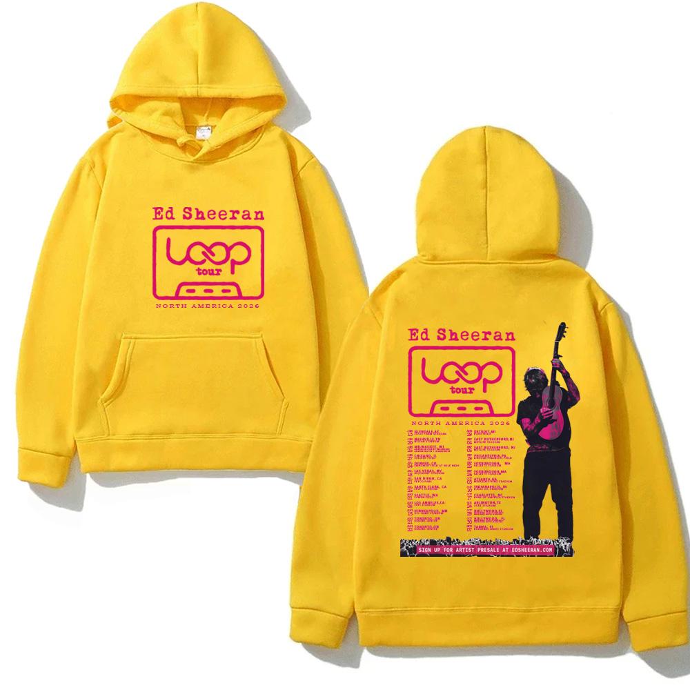 Ed Sheeran 2026 LOOP Tour Hoodie 2025NEW Grunge High Quality Sweatshirts Long Sleeve Clothes Punk Hoody Comfortable Hooded Moletom