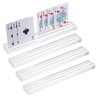 Card Game StandBoard GameClear Trump StandAcrylic HolderDouble SlotHanafuda Stand2-Channel GrooveTransparentSet 4