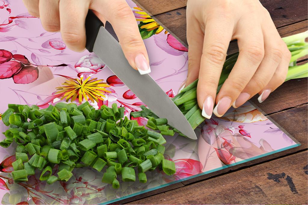 GLASS CUTTING BOARD 45x52 Flower
