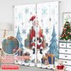 2pcs 2D flat printing Merry Christmas Window Drapes Santa Claus Gifts Christmas Trees Polyester Without Electricity Birthday