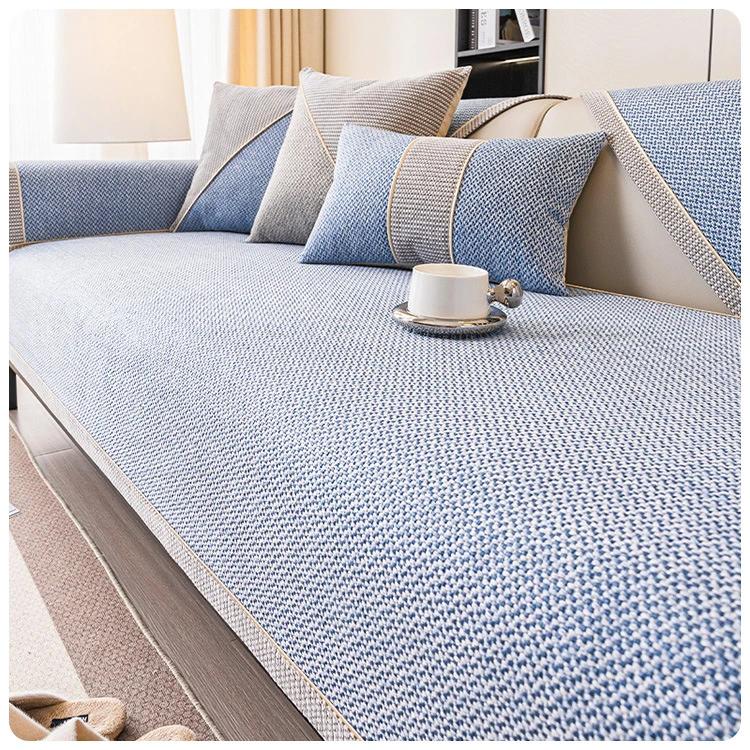 1 pieza Funda de sofá de algodón y lino Universal para las cuatro estaciones Sala de estar Engrosamiento Antideslizante Funda de cojín para sofá Cubrepolvo para muebles
