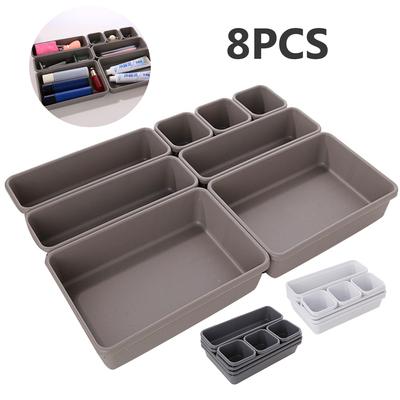 8ks/set Nastavitelná zásuvka Organizér Box Podnosy Make-up Kosmetika Oddělovač Sundries Kuchyňka Koupelna Skříňka Šperkovnice