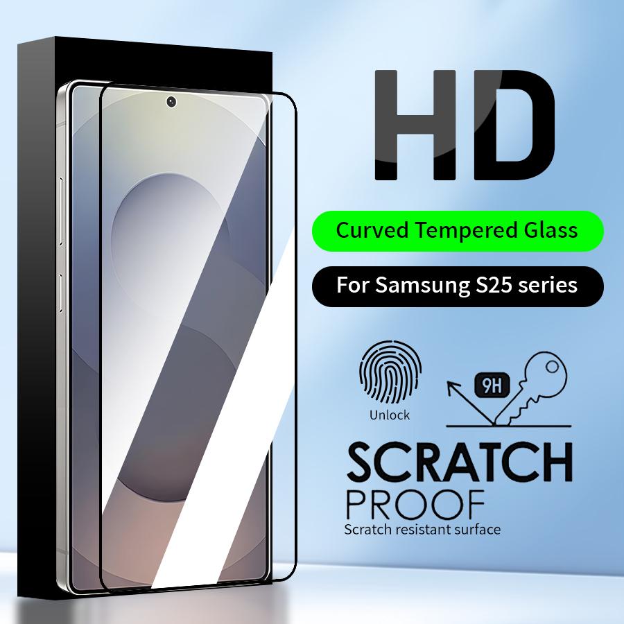 For Samsung Galaxy S26 S25 S24 S23 S22 Ultra Plus Full Curved Tempered Glass Screen Protector