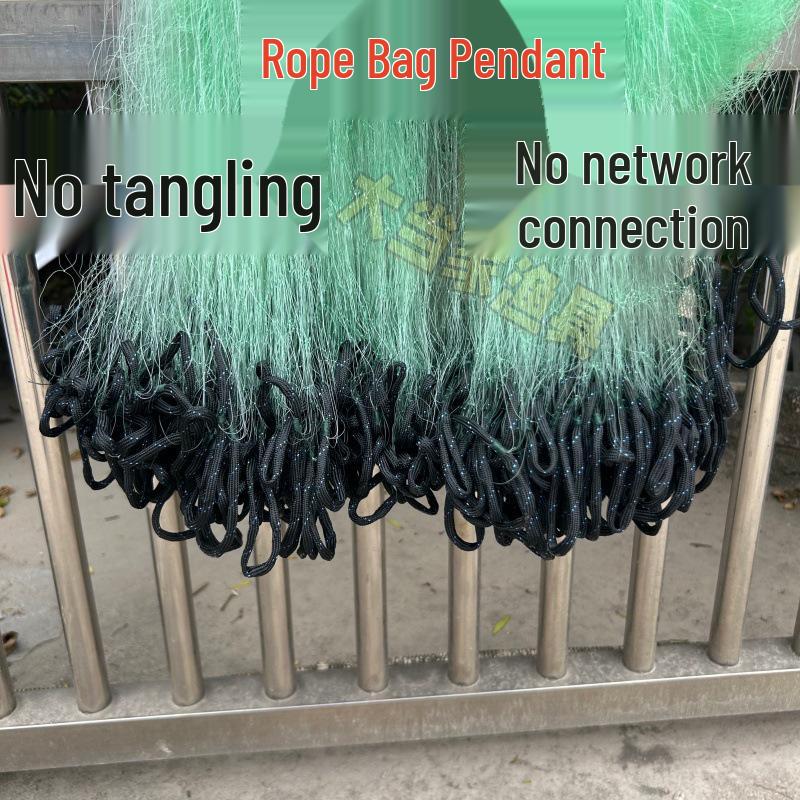Three-Layer Green Silk Pendant Fishing Net Rope Bag