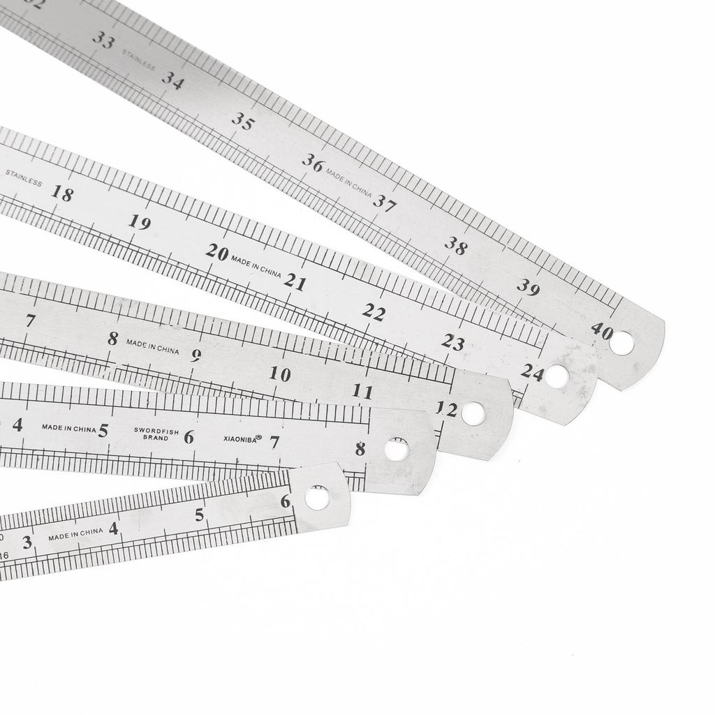 Stainless Steel Double-Sided Ruler: 15/20/30/60/100 cm, 0.5-0.7 mm Thick for Art and Measurement